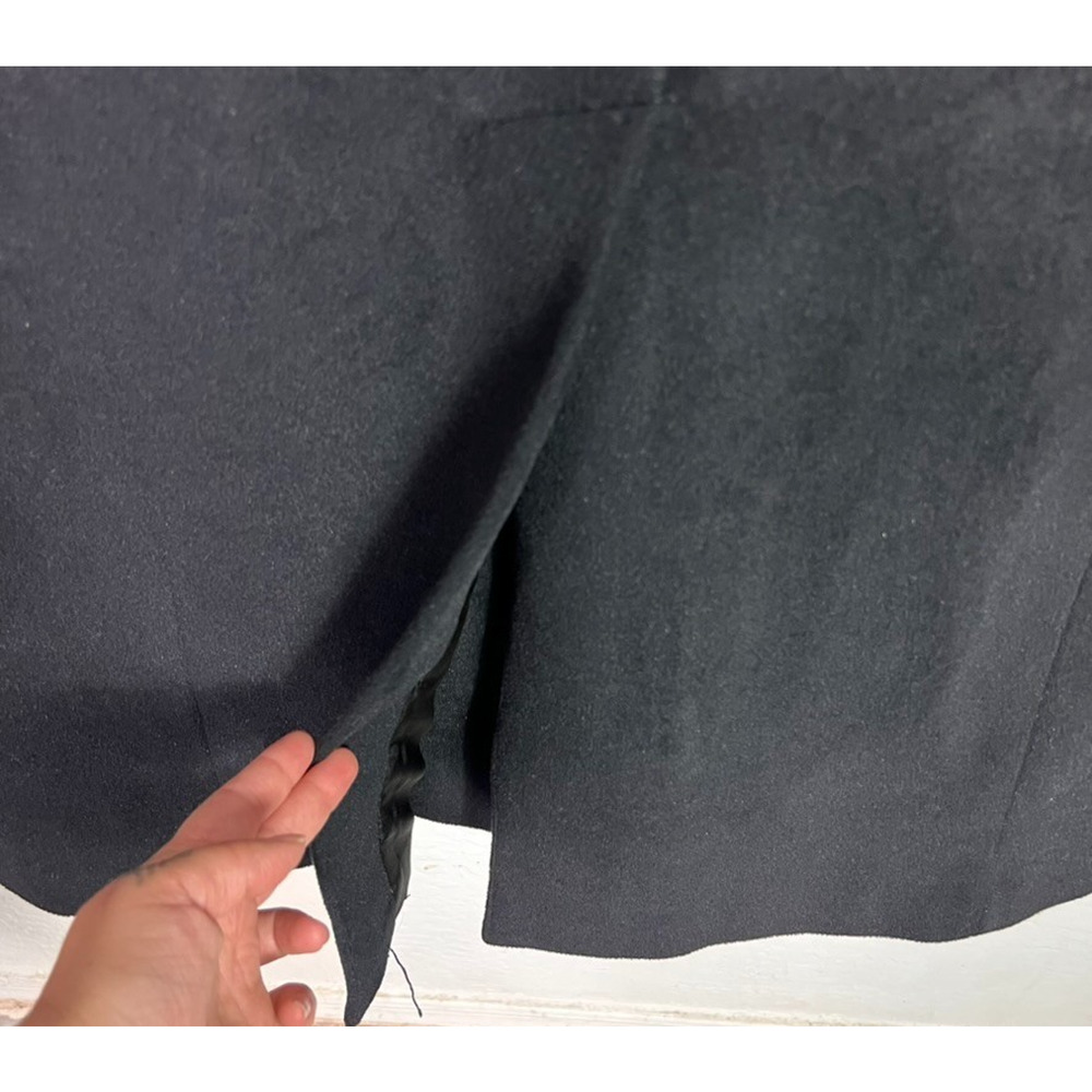 Sachi Collection Overcoat Women's Size 8 Black Wool Blend Double Breasted - Picture 9 of 15